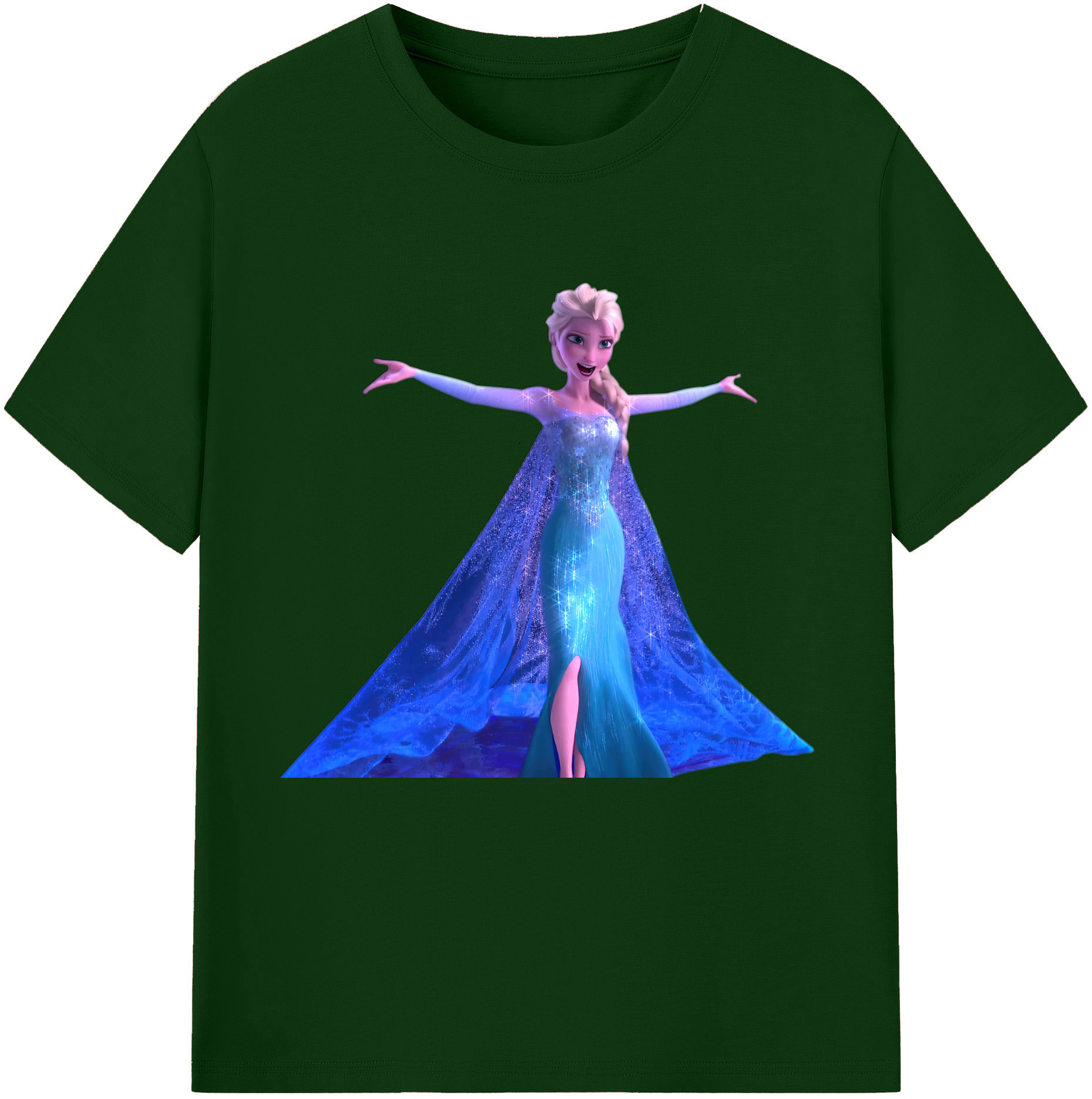 アナと雪の女王 アンナ エルサ Frozen Anna Elsa 綿100％半袖Tシャツ（フロントプリント）